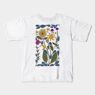 Mountain Wildflowers Illustration Kids T-Shirt